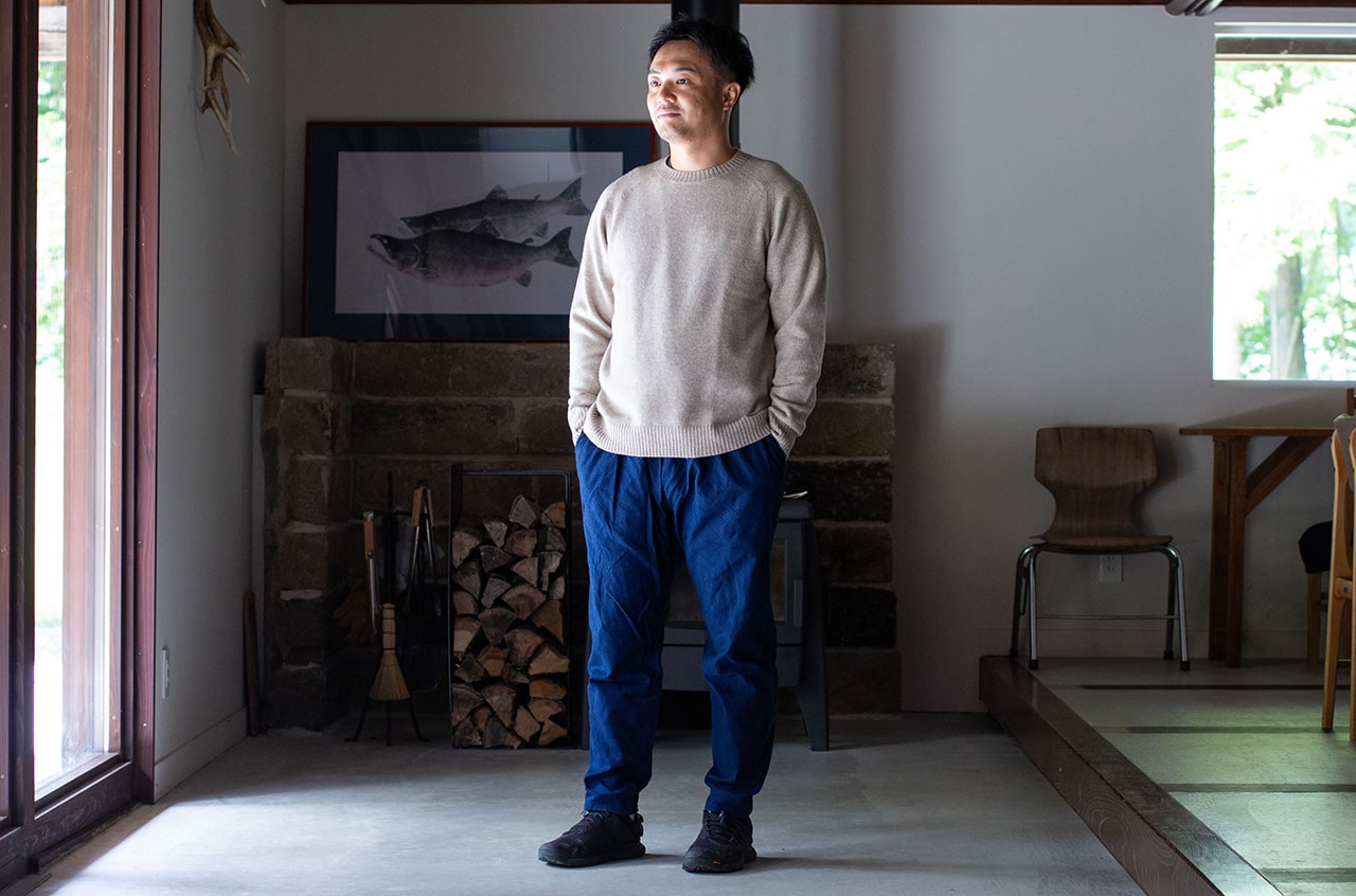 Indigo-Dyed Sashiko Sappakama Pants